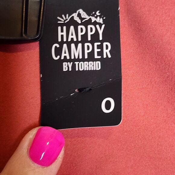 0X 12W Large Torrid Pink Happy Camper Performance Bike Short 9" Pockets Stretch - Picture 6 of 7